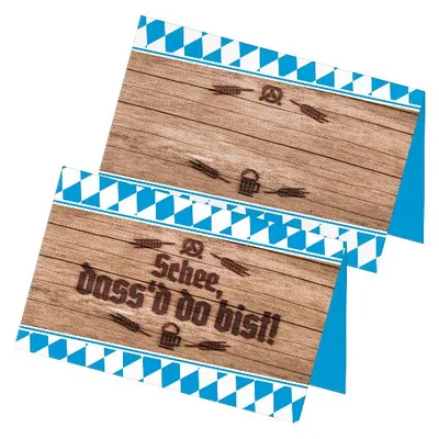 Produktbild von itenga 24x Tischkarten Schee dass d do bist! Platzkarten Oktoberfest Bayern