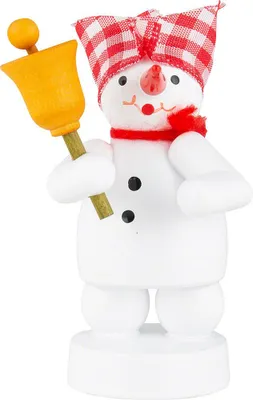 Produktbild von Schneemann Musikant mit Glocke (8cm) von Zenker Volkskunst