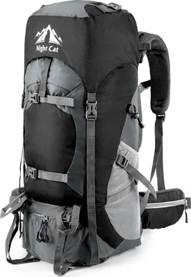 Obrázek produktu pro Night Cat Trekking Backpack 90L Black Men Women Camping Hiking