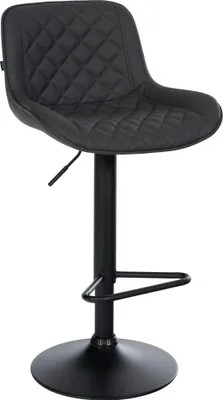 Produktbild von Barhocker KUHAR - Kunstleder Schwarz 50x52x84 cm | Barstuhl Höhenverstellbar Mit Lehne Drehbar Tresenhocker Tresenstuhl Kneipenhocker Kneipenstuhl