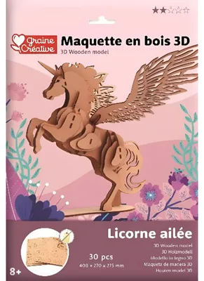 Image de Graine Creative modèle 3D en bois licorne kit de bricolage jouet créatif
