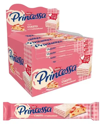 Produktbild von Princessa Waffelriegel Erdbeer Kuchen 30x 40g - Waffeln Erdbeercreme Nestle