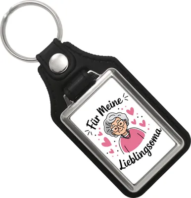 Produktbild von Für meine Lieblingsoma Schlüsselanhänger mit Kunstleder-Anhänger
