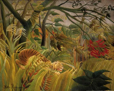 Obrázek produktu pro Henri Rousseau Art Print Obraz - Překvapen, bouře v džungli, 1891 (40 x 50 cm)