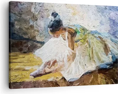 Produktbild von Bild auf Leinwand - Leinwandbild - Einteilig - Ballerina Mädchen Öl - 70x50cm - Wand Bild - Wanddeko - Wandbilder - Leinwanddruck - Bilder - Wanddekoration - Leinwand bilder - Wandbild - AA70x50-4756