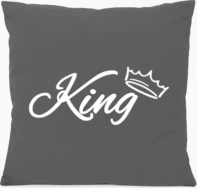 Produktbild von Huuraa Kissen King Krone 40x40cm mit Füllung Steel Grey Baumwolle Dekokissen Geschenkidee