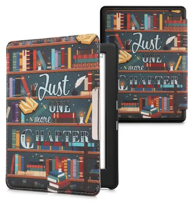 Produktbild von kwmobile Schutzhülle für Kobo Glo HD / Touch 2.0 Hülle - eReader Flip Case mit Auto Sleep Funktion - Bibliothek Motto mit Mehrfarbig