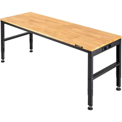 Image de Table d'atelier multifonctionnelle SM® réglable en hauteur - Acier laminé à froid - 122 x 61 x 72 - 97 cm Table de serrage - Capacité de poids 900 kg - Marron - Banc d'outils pliable - Idéal pour l'atelier