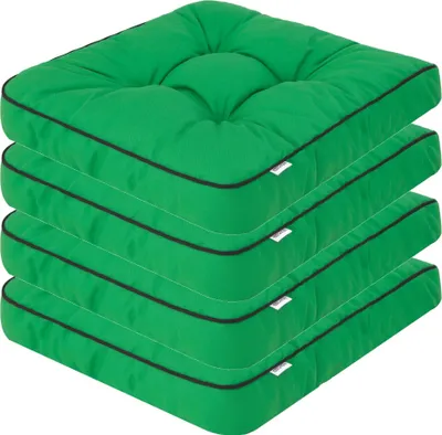 Obrázek produktu pro Polštářek na zahradní židli Klara - 49×47 cm, tloušťka 8 cm - s popruhy, odolný proti povětrnostním vlivům, polstrovaný, dekorativní prošívání | Pillowprim