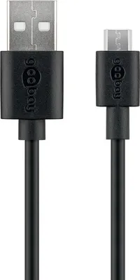 Immagine prodotto di goobay Cavo di ricarica e sincronizzazione micro USB per dispositivi Android nero 2 m