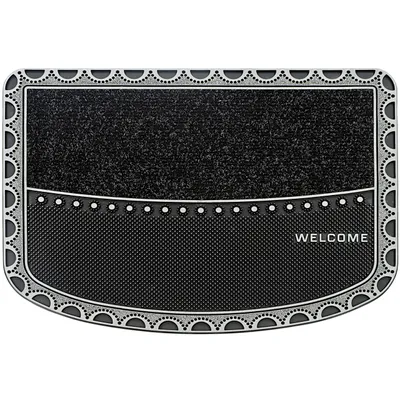 Produktbild von Premium Schmutzfangmatte Außen & Innen 57x75 cm – rutschfest, wetterfest – Welcome-Design Silber