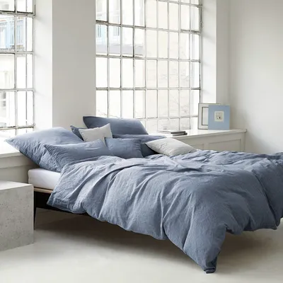 Produktbild von elegante Halbleinen Bettwäsche Breezee ocean Kissenbezug einzeln 80x80 cm