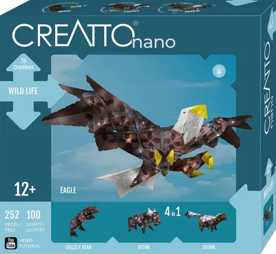 Produktbild von KOSMOS Creatto Adler / Wild Life, Bastelset, 3D-Puzzle, Nachtlicht, Leuchtfigur, Dekoration, Puzzle, 3744