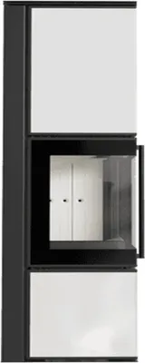 Produktbild von Kratki Kaminofen aus Stahl TORA/L 8 kW Ø 150 Weißes Glaspaneel weiße Brennkammer