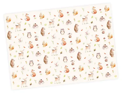 Produktbild von 5 Bögen Geschenkpapier Waldtiere - 1,60€/qm - 84,1 x 59,4 cm
