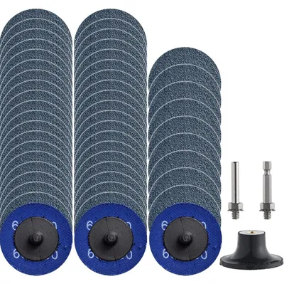 Productafbeelding van Snelwissel schijven, zirkoonkoraal, P60, 50 stuks, 2 inch met 1/4" houder voor slijpmachines