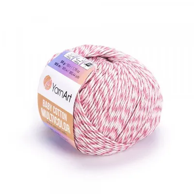 Produktbild von Yarn Art Baby Baumwolle Multicolor 5217 Pink Mint Strickgarn