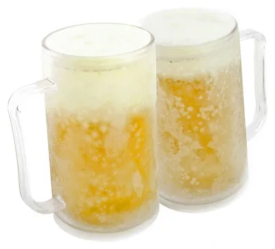 Produktbild von Bierkrug zum Einfrieren Frozen Mug Eisbecher Kühlbecher 400 ml Trinkglas mit integriertem Kühlakku für eiskalte Getränke ohne Verwässern