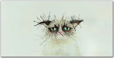 Produktbild von Coloray - Bild aus Glas - Glasbilder - 100 x 50 cm - Dekoration Wohnzimmer Wanddekoration Gehärtetes Glas Küche Glasblock mit Bild - Aquarell Haustier Katze