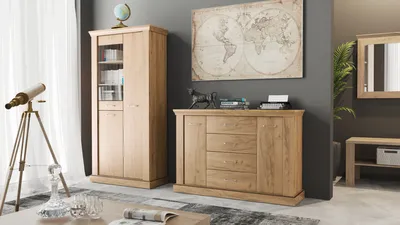 Productafbeelding van MINIO Kommode NICA 1, kleur: Goud Eikenhout