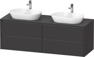 Produktbild von Duravit Ketho.2 Wastafelonderkast 160x55x56,8 cm Supermat Grafiet