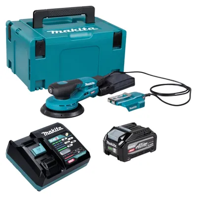Obrázek produktu pro Makita BO 004 CGU101 akumulátorová excentrická bruska 40 V max., 150 mm, zdvih 3,0 mm, bezkartáčový motor + 1x akumulátor 4,0 Ah + nabíječka + kufr Makpac