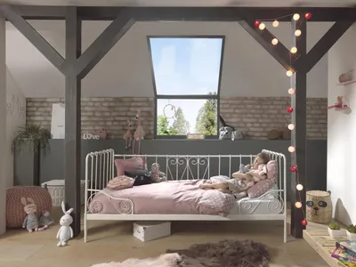 Produktbild von Weißes Kojen-Metallbett Alice 205 x 89,5 x 94,5 cm