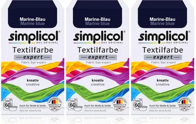 Produktbild von Simplicol Textilfarbe expert Marine-Blau 150g - Farbe zum Färben (3er Pack)