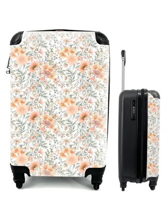 Produktbild von MuchoWow® Koffer Handgepäck Trolley Rollkoffer Kleine Reisekoffer mit 4 Rollen - Blumen - Muster - Pastell - Cabin Size < 55x40x23 cm & 55x40x20 cm - Fotokoffer - Kabinenkoffer - Boardgepäck - Reise-Box - Reisekoffer - Reisegepäck - Koffer mit Bild - Trolley für Kinder