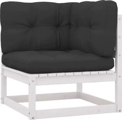 Produktbild von Garten-Ecksofa mit Kissen Massivholz Kiefer
