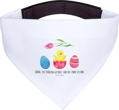 Produktbild von Mr. & Mrs. Panda Tuch Küken Schlüpfen - Weiß - Geschenk, Frohe Ostern, Hunde Halstuch, Für, Osterei, Ostergrüße, Hundehalstuch, Grüße, Hund