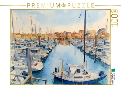 Produktbild von CALVENDO Puzzle Yachthafen von Dieppe | 1000 Teile Lege-Größe 64x48cm Foto-Puzzle für glückliche Stunden