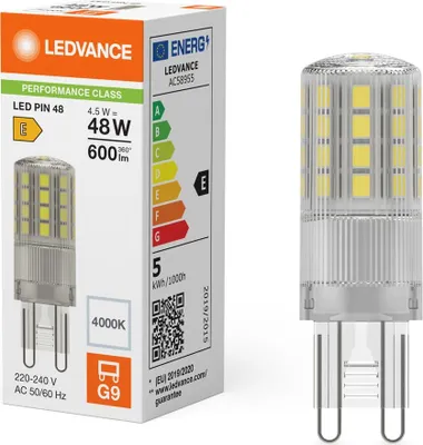 A product package and the light bulb it contains are shown against a white background.