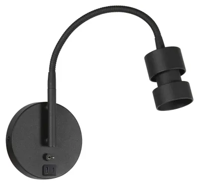 Obrázek produktu pro Nástěnné svítidlo - černá - Upround - plast kov - postelová lampa - GU10 - 3517ZW - Mexlite