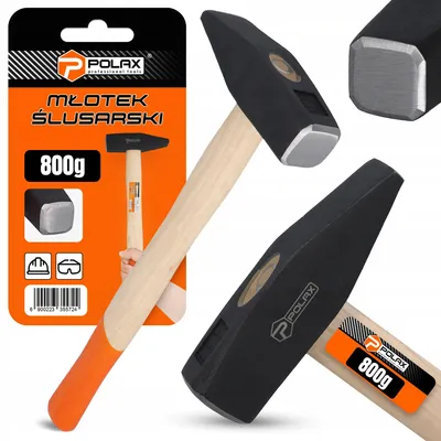 Produktbild von Polax Schlosserhammer 800g Holzgriff für Bauarbeiten