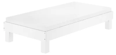 Produktbild von Holzbett breites Einzelbett 100x200 Buche Bettrahmen Futonbett mit wählbarem Zubehör V-60.87-10WRollrost und Matratze inkl.