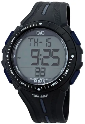 Produktbild von Herrenuhr Resin Digital, Kunststoff, Resinband, schwarz, 10 ATM, D 50 mm