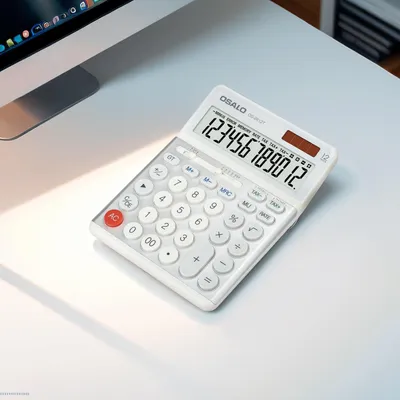 Produktbild von Taschenrechner mit Mehrwertsteuer-Funktion Großes Display Große Tasten 12 Ziffern - Bürokalkulator für Zuhause und Büro (OS-8812T)