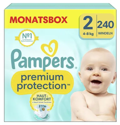 Produktbild von Pampers Premium Protection Größe 2: Optimaler Schutz für empfindliche Babyhaut