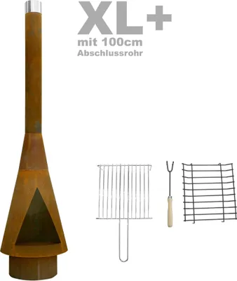 Produktbild von YERD Gartenkamin Denver XXL Cortenstahl Terrassenofen Feuerstelle 260 cm Rost
