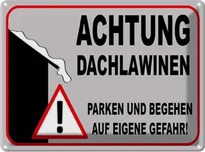 Produktbild von vianmo Blechschild 30x40 cm Achtung Dachlawinen Gefahr Warnschild Hinweisschild Sicherheit Vorsicht