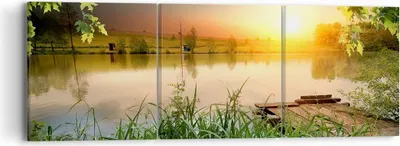 Produktbild von Bild auf Leinwand - Leinwandbild - Brücke See - 90x30cm - Wand Bild - Wanddeko - Wandbilder - Leinwanddruck - Bilder - Kunstdruck - Wanddekoration - Leinwand bilder - Wandkunst - CA90x30-3914