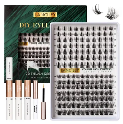 Produktbild von Wimpern Extensions 154PCS Lash Cluster 10-18mm Set Manga Individuelle Eyelashes Natural