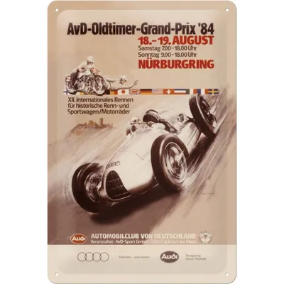 Obrázek produktu pro Nostalgic-Art - Plechová cedule 20 x 30 cm - Audi - AvD Oldtimer Grand Prix