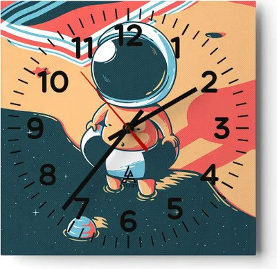 Produktbild von Wanduhr - Quadrat - Glasuhr - Abstraktion modern - 30x30cm - Schleichendes Uhrwerk - Lautlos - zum Aufhängen bereit - Dekoration Modern - Wanddekoration aus Glas - C4AC30x30-3847