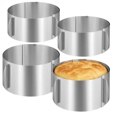 Verstellbare Tortenringe 4er-Set, Edelstahl, 16-30 cm