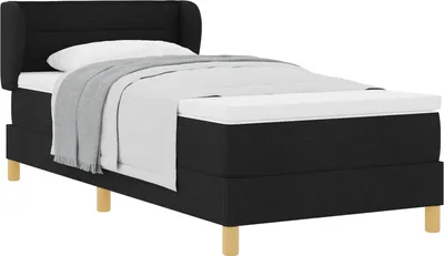 Obrázok produktu pre Posteľ s pružinovým rámom s matracmi Čierna 90 x 200 cm látka