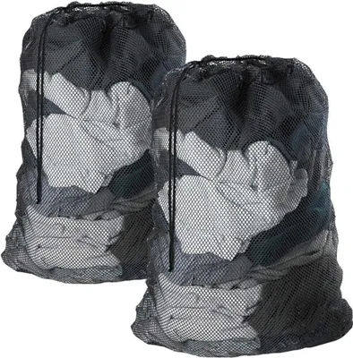Produktbild von Wäschenetz Für Waschmaschine Wäschesack Wäschebeutel für Oberbekleidung, Dessous, Socken, Strumpfhosen, Strümpfe und Baby Kleidung (Größe: 60 x 90 cm für 5 kg Wäsche 2 Stück, Schwarz), Wäschepflege & Waschmaschinenschutz