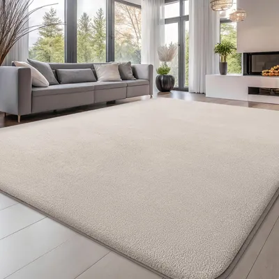Produktbild von Läufer Teppich Teppichläufer Flurteppich - 80 x 150 cm - Beige - Rutschfest - Waschbar