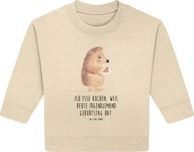 Produktbild von Mr. & Mrs. Panda Organic Baby Pullover Igel Kuchenstück 6. - 12. Monat - Natural Raw - Geschenk, Kuchen, Backen, Lustige Sprüche, Torte, Essen Spruch, Bullover